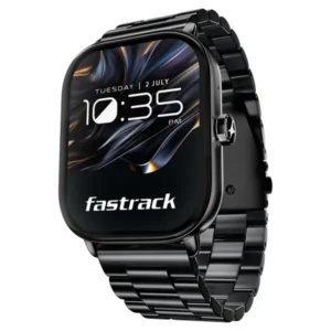 Fastrack Radiant FX2 Luxury Metal Smartwatch with largest 5.1 AMOLED Display with Functional Crown With Black Strap