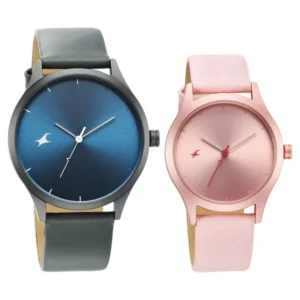 Fastrack Mixmatched Couple Watches with Blue and Pink Dial