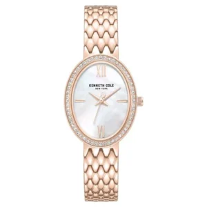 Kenneth Cole Quartz Analog White Dial Rose Gold Colour Stainless Steel Strap Watch For Women